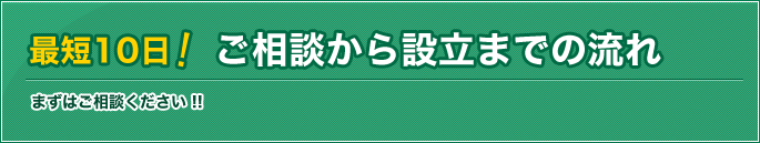 ご相談から設立までの流れ